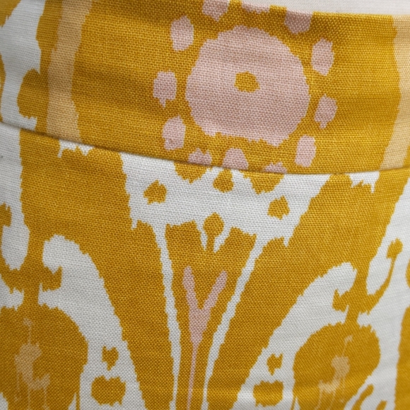 J. Crew mustard/ivory/pink print linen skirt-sz 8 - Picture 2 of 5